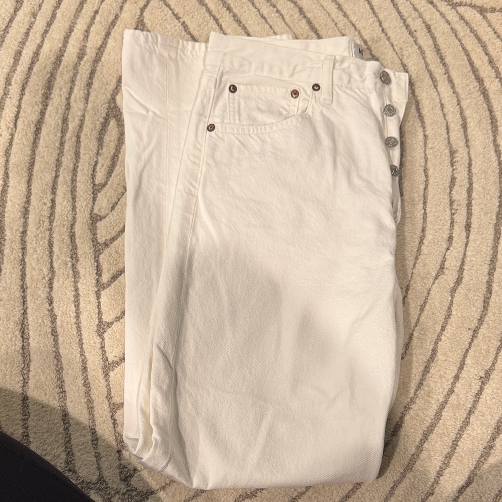NWOT Agolde white straight jeans